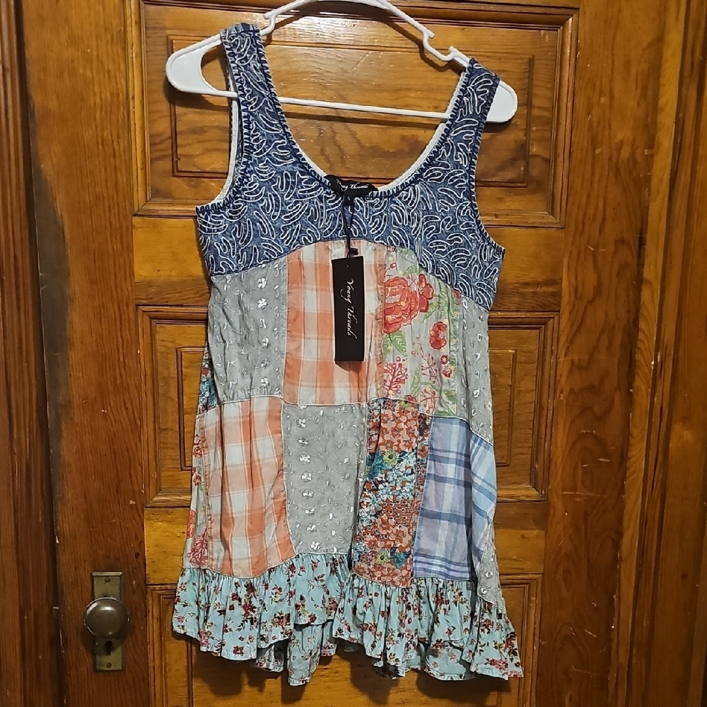 Young Threads NEW Denim & Patchwork Mini Dress/Tunic